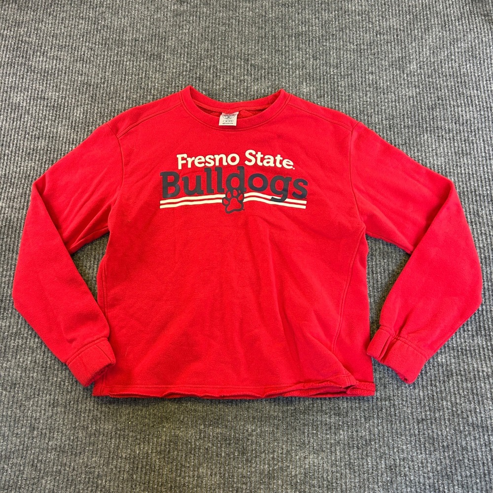 Rivalry Threads Fresno State Bulldogs Youth Medium 8/10 Red Crewneck Sweatshirt